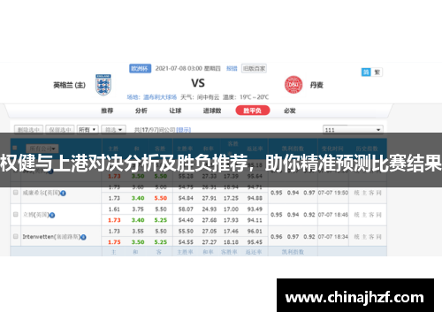 权健与上港对决分析及胜负推荐，助你精准预测比赛结果